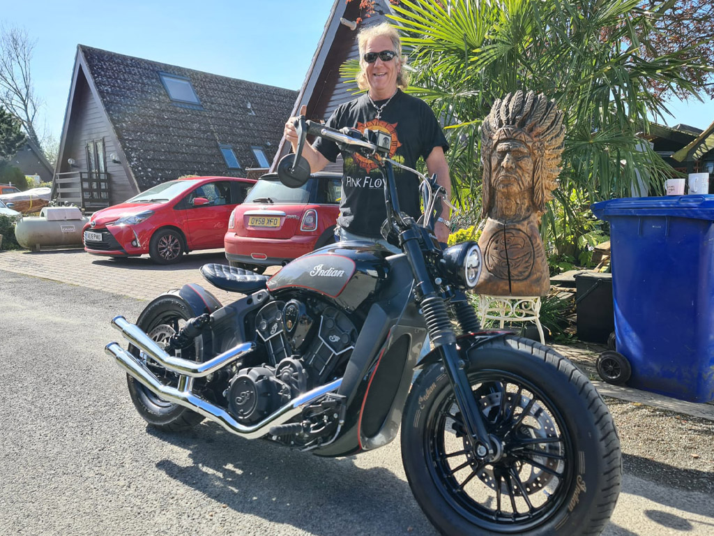 Winner adrian chesterfield of a Custom Indian Scout Bobber - 19th April