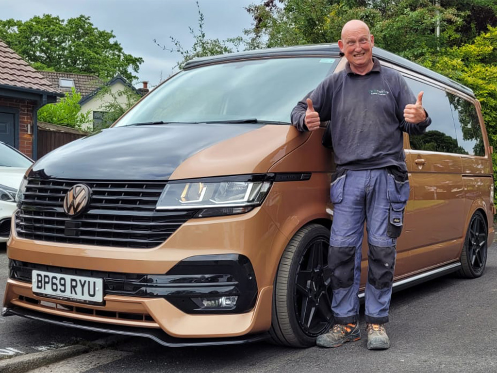 Winner Philip Stanley of a 2020 Copper Bronze van - VW Transporter LVR Leighton vans R edition - EG Motors - 22nd June