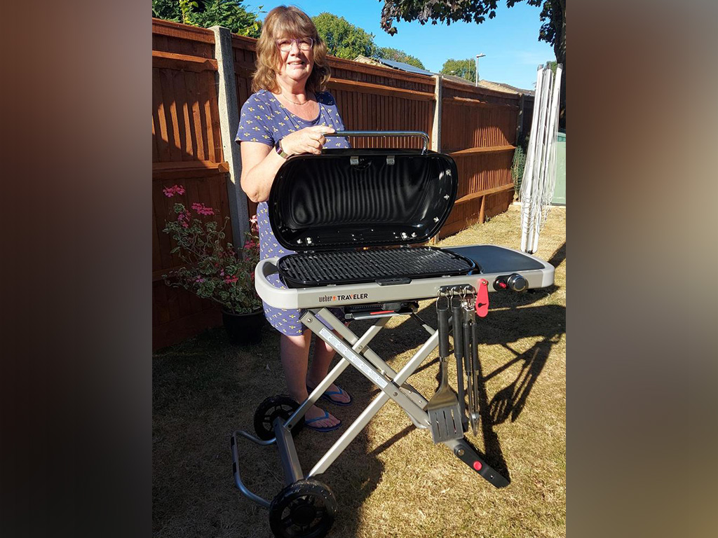 Winner Mary-Ann Richards of a Weber Traveler Gas BBQ & Cover - Pimp your camping - 3rd Aug