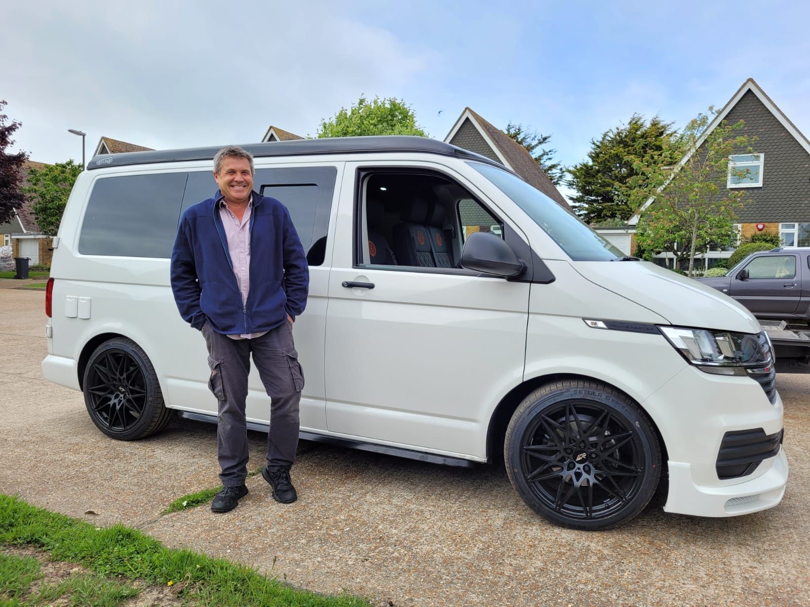 Winner Peter Ryall of a Candy White 70 plate VW Transporter T6.1 - 6 Seater - 25th May
