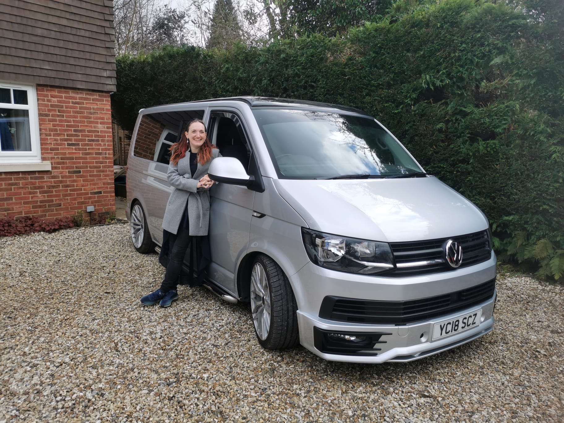 Winner Alan Williams of a 2018 Sleek Silver Special VW T6  - Highline - 6 Seater - Rib Bed - 2nd March