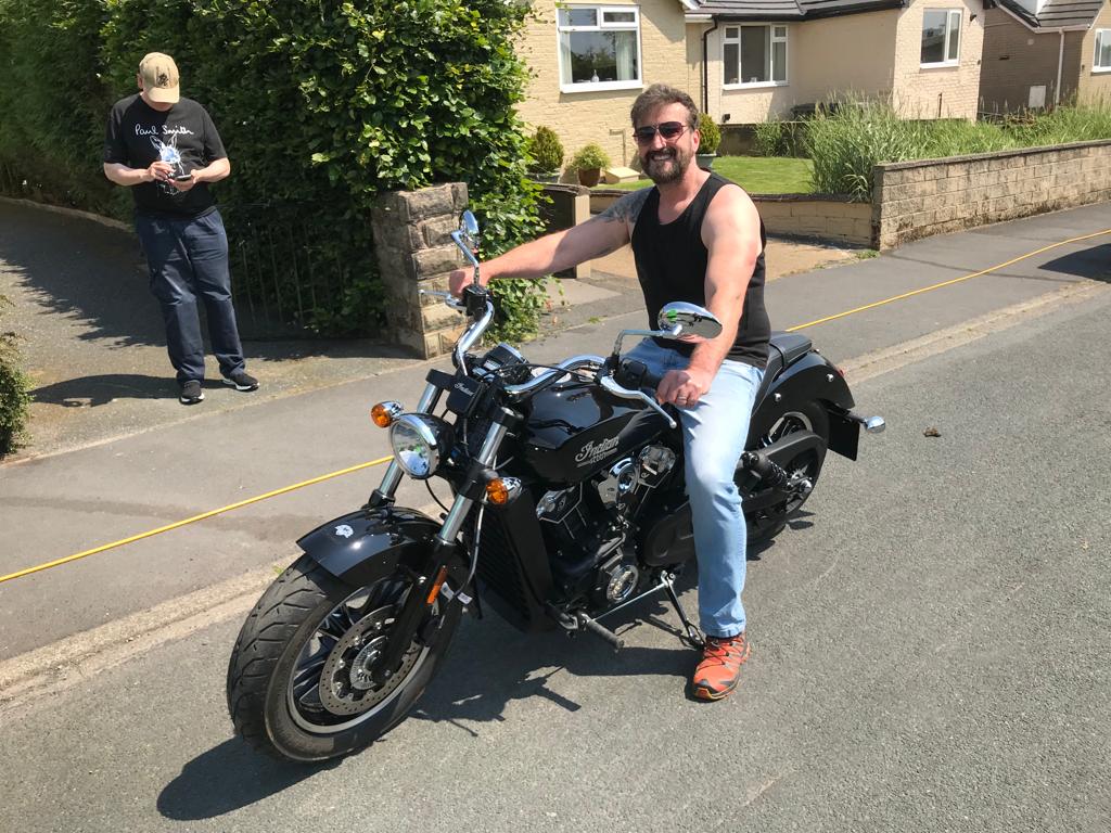 Winner Carl Crowther of a Brand New Indian Scout Bobber 1200 - Moore Speed Racing – 15th June